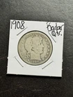 1908 P Barber Silver Quarter Good Better Date U.S. 25c Type Coin (Raw18315)