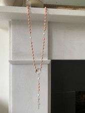 FIORINA Jewellery Australia Sterling Silver, Pearl Coral-tone Bead Long Necklace