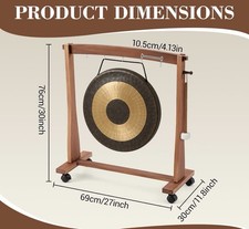 Wooden Gong Stand For 14-22 Inch Gong Or 5 Chimes/