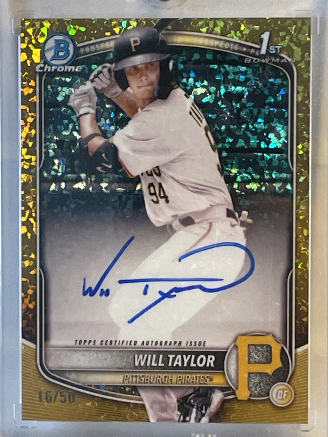 2025 Bowman Chrome CPA-WT Will Taylor Gold Mini Diamond Auto /50 1st