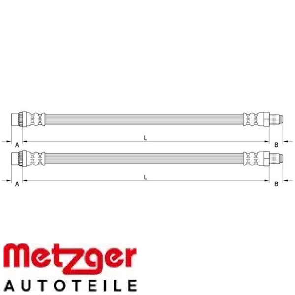 2X Bremsschlauch Metzger 4110991 2 BremsschläUche Rechts Links Vorne-image