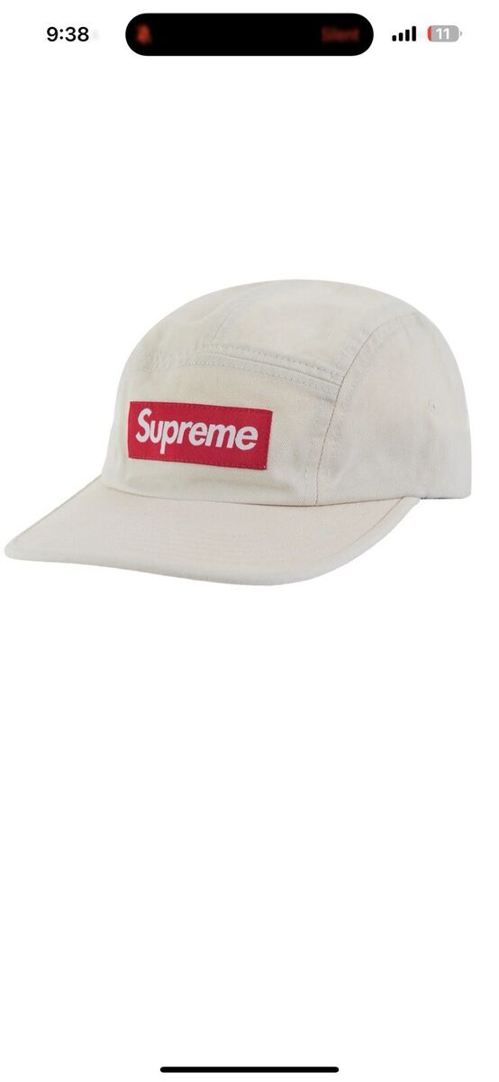 Supreme Washed Chino Twill Camp Cap Hat Natural SS24 Supreme Supreme Washed Chino Twill Camp Cap Hat Natural SS24 Supreme