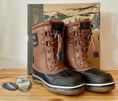 Superfit Boys Waterproof Boots Size 13 in Espresso / Camel Color EUC