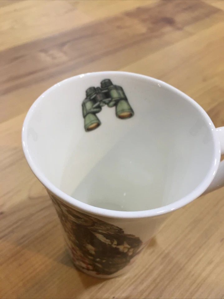 Taza taza rara Roy Kirkham Inglaterra hueso fino China búho leonado Strix observador de aves Foto 4 de 4