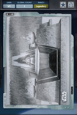 Star Wars Card Trader ROTJ Gilded B&W Concept Silver 2cc Digital Emp Throne