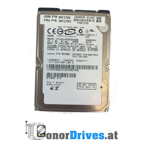 Hitachi - HTS541060G9SA00 - 60 GB - SATA - 220 0A25182 01*