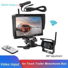 Kabellos Rückfahrkamera Video Funk Nachtsicht 7" Monitor Drahtlos LKW Wohnmobil