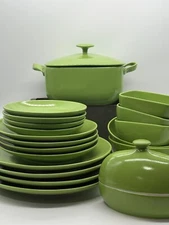 Lindt Stymeist green set Stoneware Japan RSO Bright green