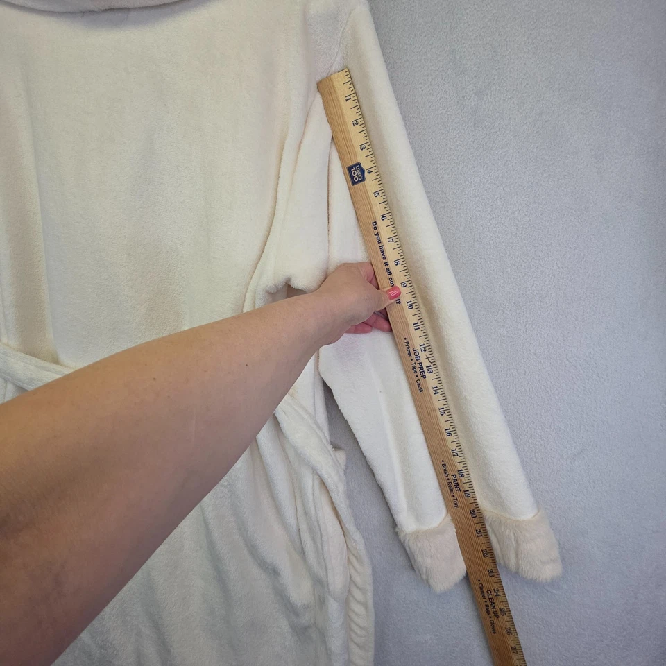 Peaches And Dreams Luxe Robe Women's 2 Cream Plush Soft Cozy Luxurious Comfort - Image 4 of 4