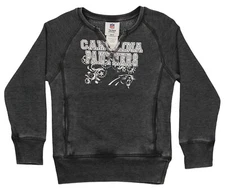 Outerstuff NFL Youth Girls Burnout Long Sleeve Fleece, Carolina Panthers