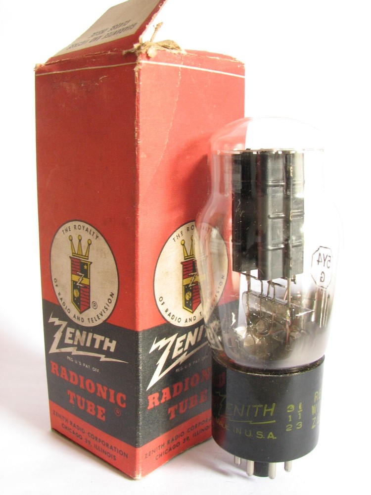Zenith 5Y4G Rectifier Tube - New Old Stock / NEW NEW NEW