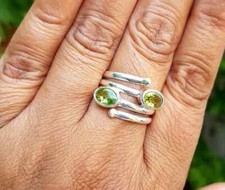 Peridot Ring, 925 Sterling Silver Band  Statement Ring Handmade Ring All size