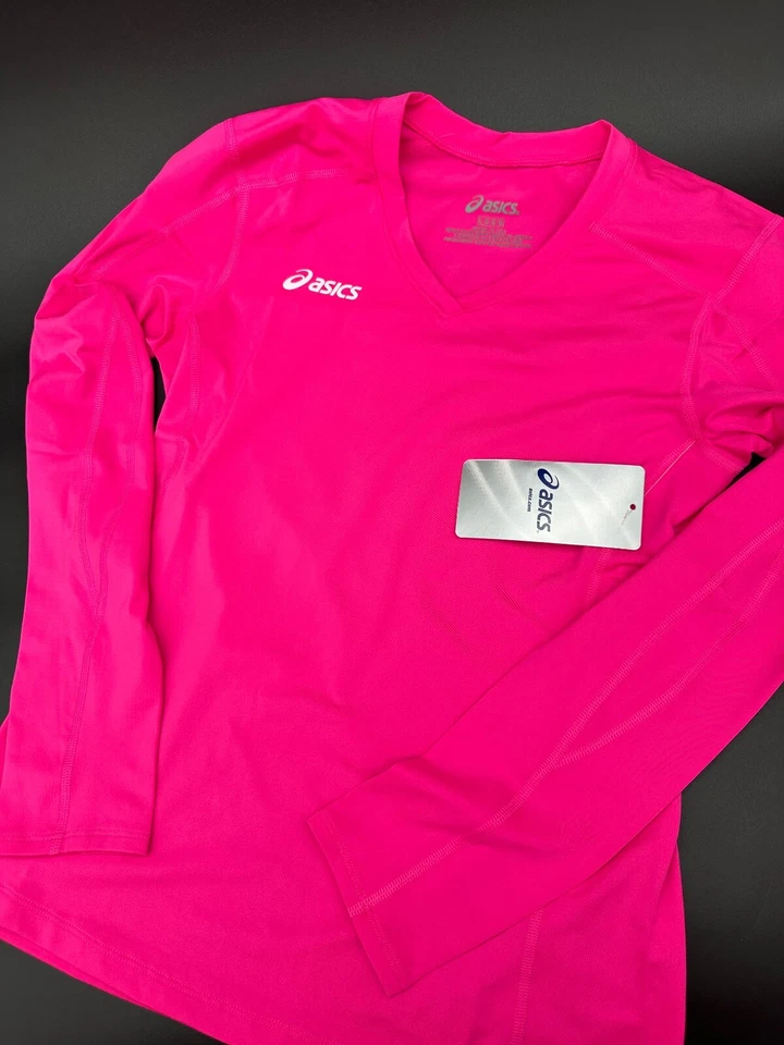 Camiseta deportiva rosa manga larga ASICS Jr Roll Shot para jóvenes adolescentes talla grande Foto 2 de 4