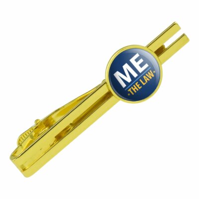 Me Above the Law Round Tie Bar Clip Clasp Tack Gold Color Plated