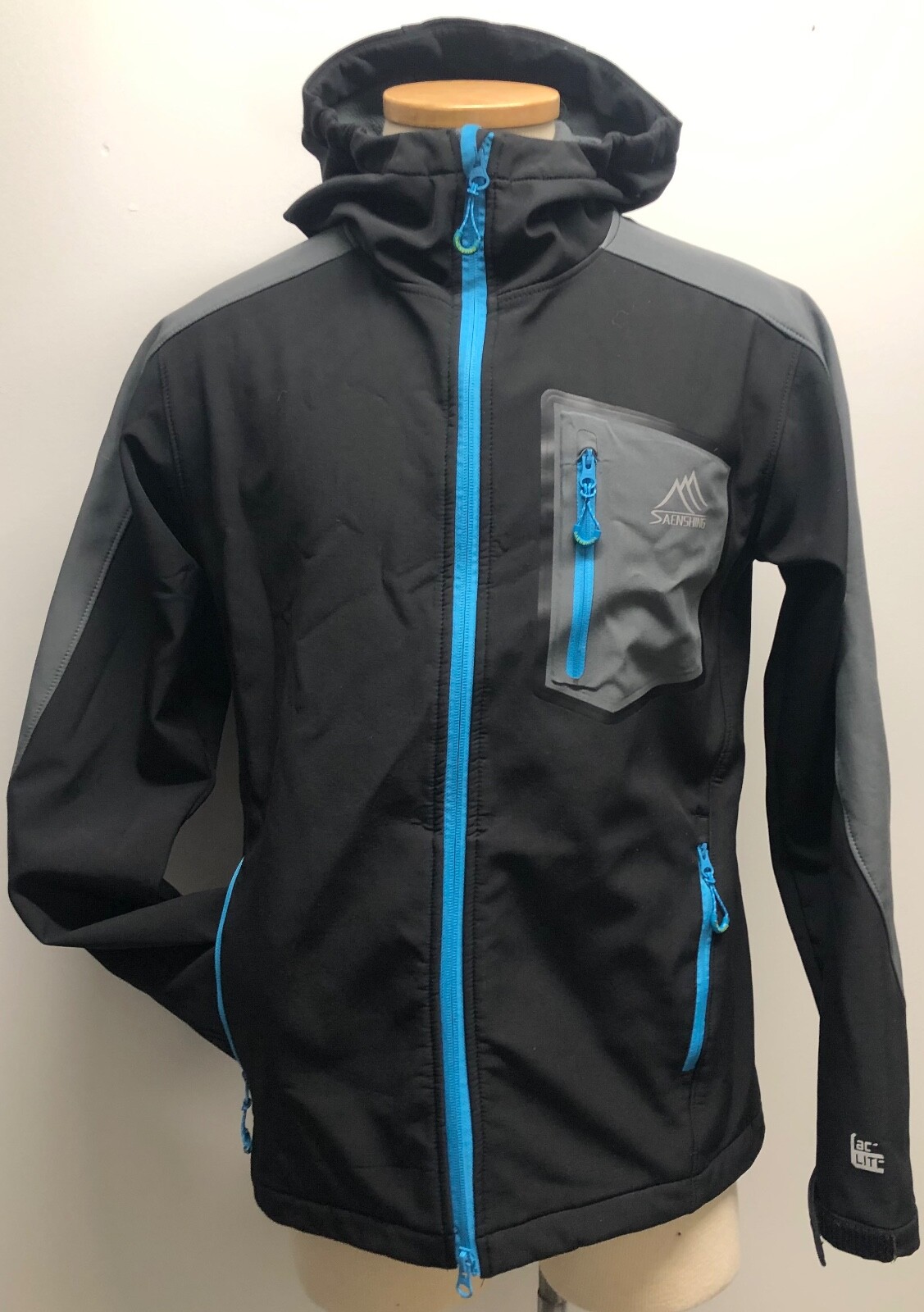 SAENSHING BLACK GRAY SOFT SHELL SKI JACKET WATERP… - image 1