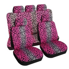 Car Seat Covers Leopard Print Front Rear Bench Full Set For Auto Truck Suv