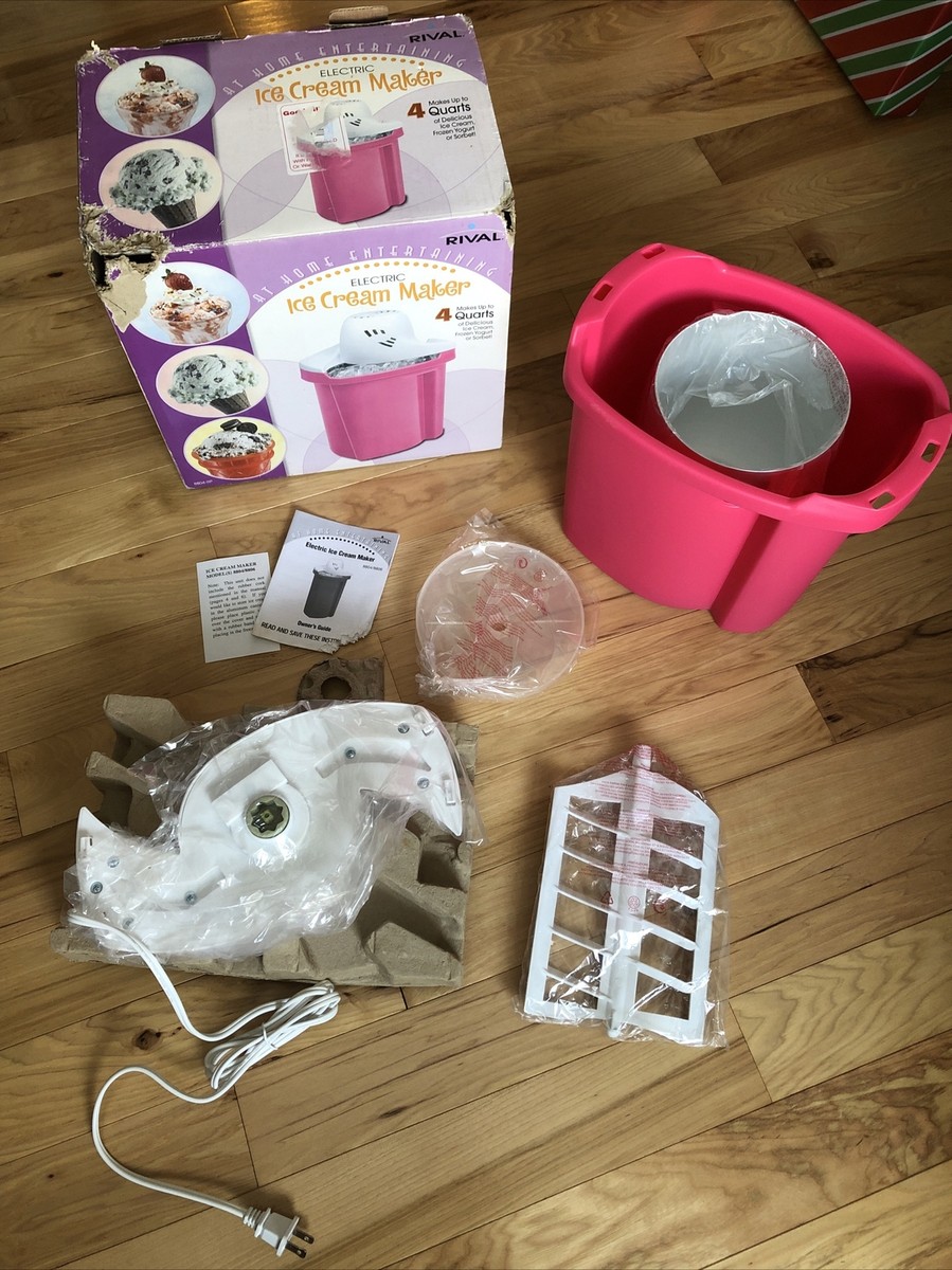 New Vintage Rival Electric Ice Cream Maker Quart 8804-RP Complete