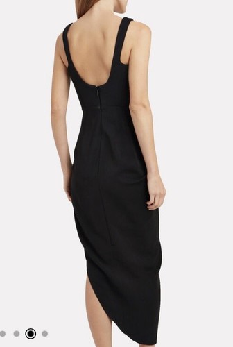 Acler Maine Draped Midi Dress Black Size US 4 New With Defects $450 - Picture 9 of 24