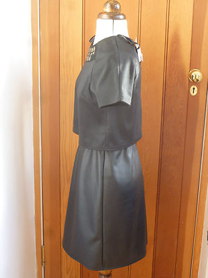 ATMOSPHERE PRIMARK BLACK FAUX LEATHER VEGAN SKIRT BEADED SPARKLE TOP DRESS  81614 | eBay UK