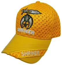 Shriners Baseball Cap Gold Shriner Hat Sphinx Crescent Scimitar Masonic Mens