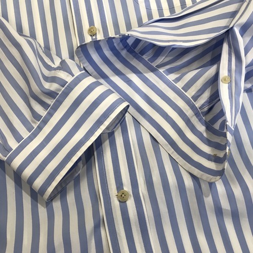 VTG Faconnable Button Down LS Shirt Men’s XL Blue White Cotton USA Made As-is - Picture 7 of 11