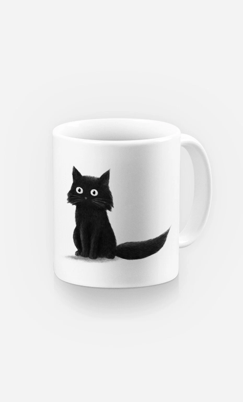White Ceramic Sitting Cat Mug