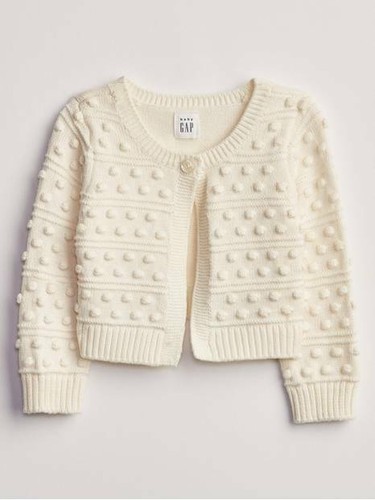 NEW GAP Baby Ivory Bobble Knit Cardigan 