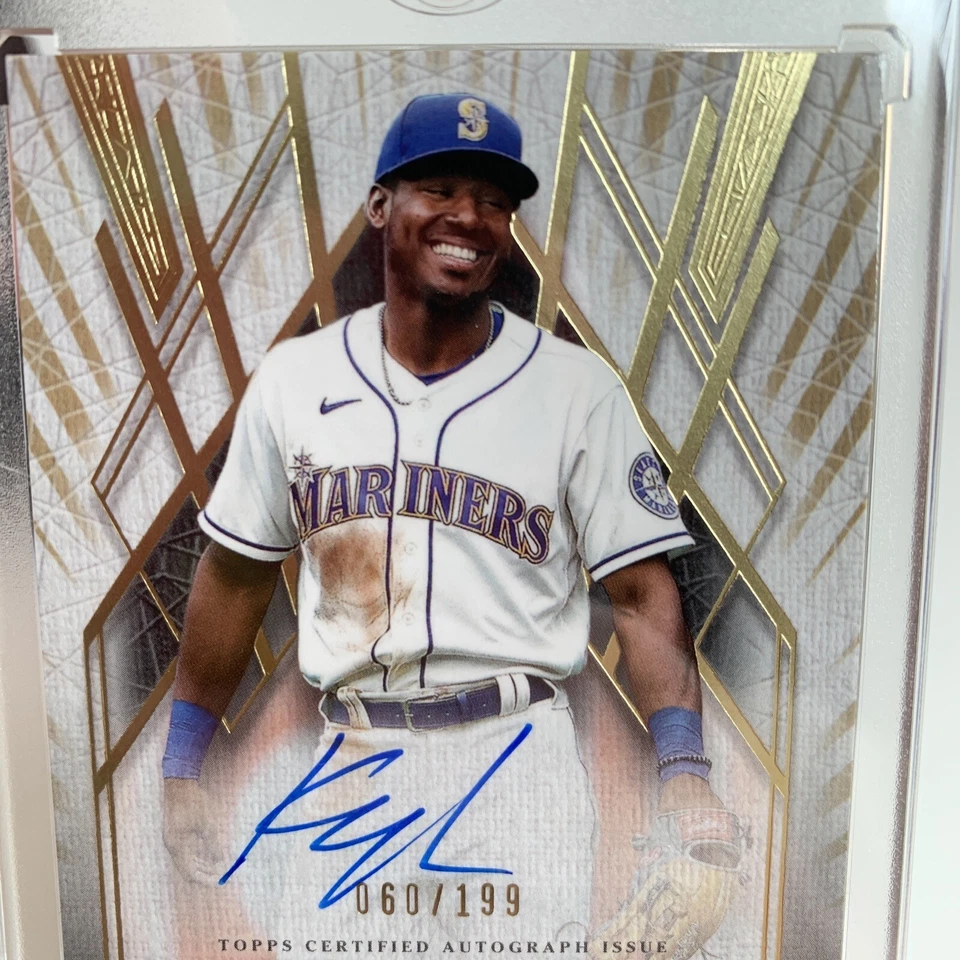 2022 Topps Tier One Kyle Lewis  On Card Auto #d 060/199 Seattle MARINERS - Image 3 of 4