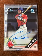 2019 Bowman Chrome Draft 1st Prospect Base Auto Cameron Cannon Boston Red Sox