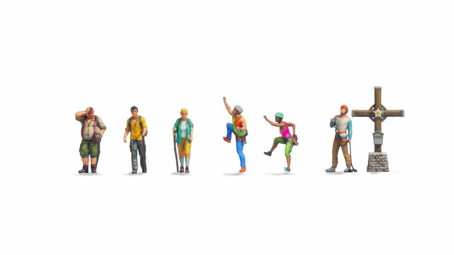 Noch 35820 N Gauge Mountain Hikers (6) & Cross Figure Set