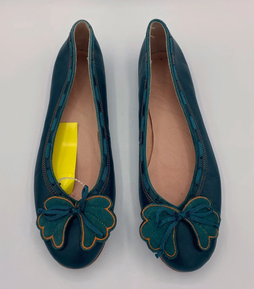 Ted Baker Mujer Talla 7 Verde Ballet Planos Flor Y Lazo Adorno Usado en Excelente Condición Foto 2 de 4