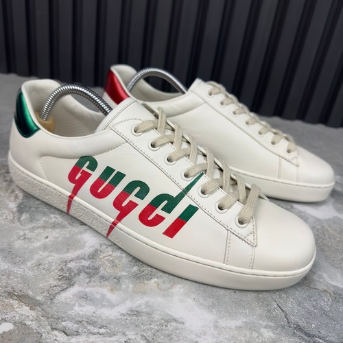 Gucci Ace Low Sneakers White Leather Red Green Logo 8 G or 8.5 US 42 EUR * - Picture 8 of 24
