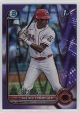 2022 Bowman Chrome Prospects Purple RayWave Refractor /250 Justice Thompson 0i6n