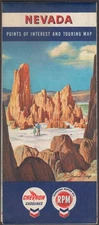 Chevron Gasoline Road Map Nevada 1960