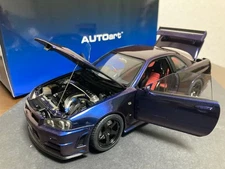 AUTOart 1/18 Nismo R34 GT-R Z-Tune Midnight Purple III Model Car 77464