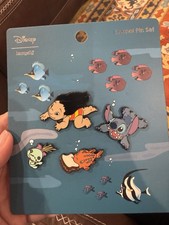 Disney Loungefly Pin Set Stitch Underwater Sw...