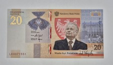 Polen 20 zl Banknote Gedenkmünze 2021 Lech Kaczynski 