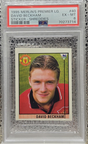 1995-96 Merlin's Premier League David Beckham RC PSA 6 Stickers Shreddies RARE 