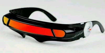Black W/ Red Lens Costume Cosplay X-Men Cyclops Wrap Visor Sun Glasses