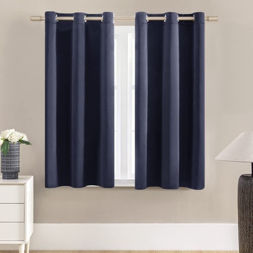 Waterproof Bathroom Shower Window Curtains,Blackout Privacy Grommet Light Hea...