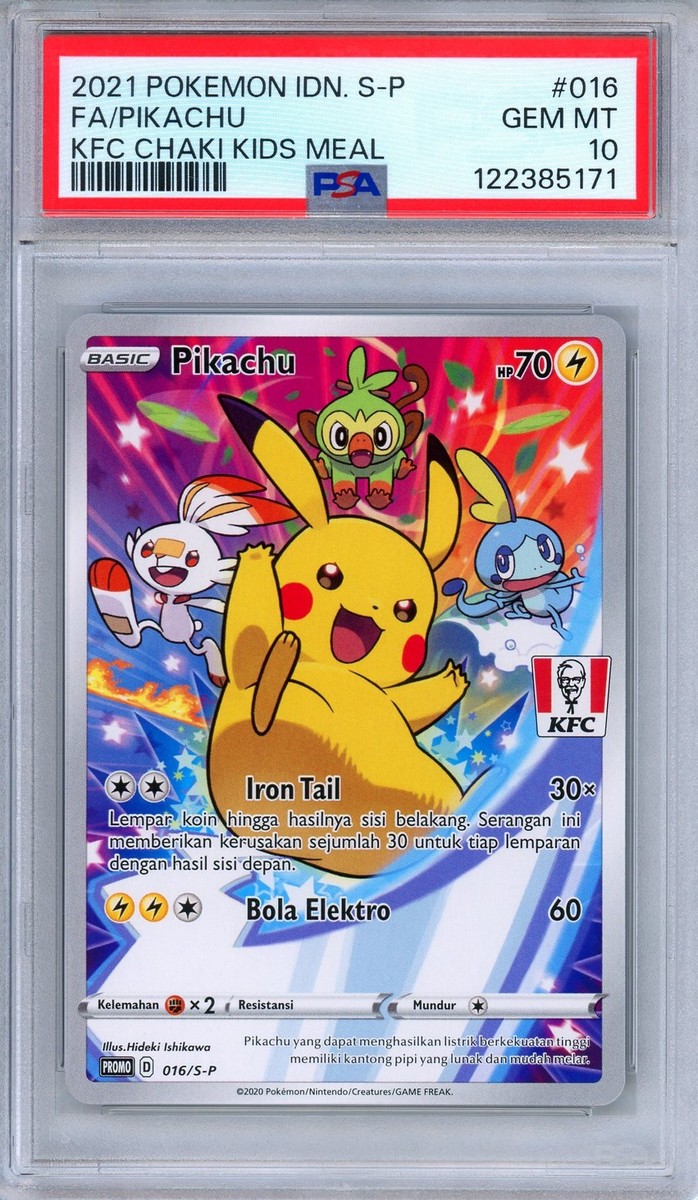 PSA 10 Pikachu 016/S-P KFC Chaki Kids Meal Promo Indonesian