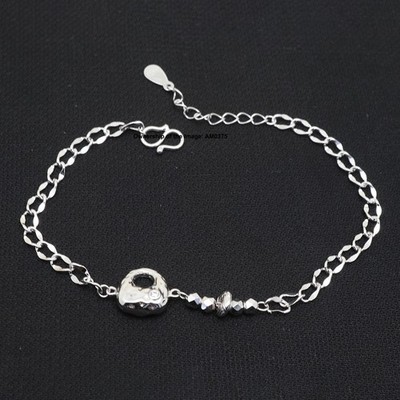 Reines 925 Sterling Silber Damen verstellbares Armband Schlossform und Kabelverbindung