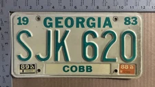 1989 Georgia license plate SJK 620 Cobb Ford Chevy Dodge 21735
