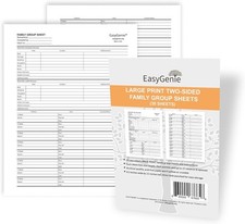 Two-Sided Family Group Sheets 30Sheets Archival-Quality Blank Genealogy Forms