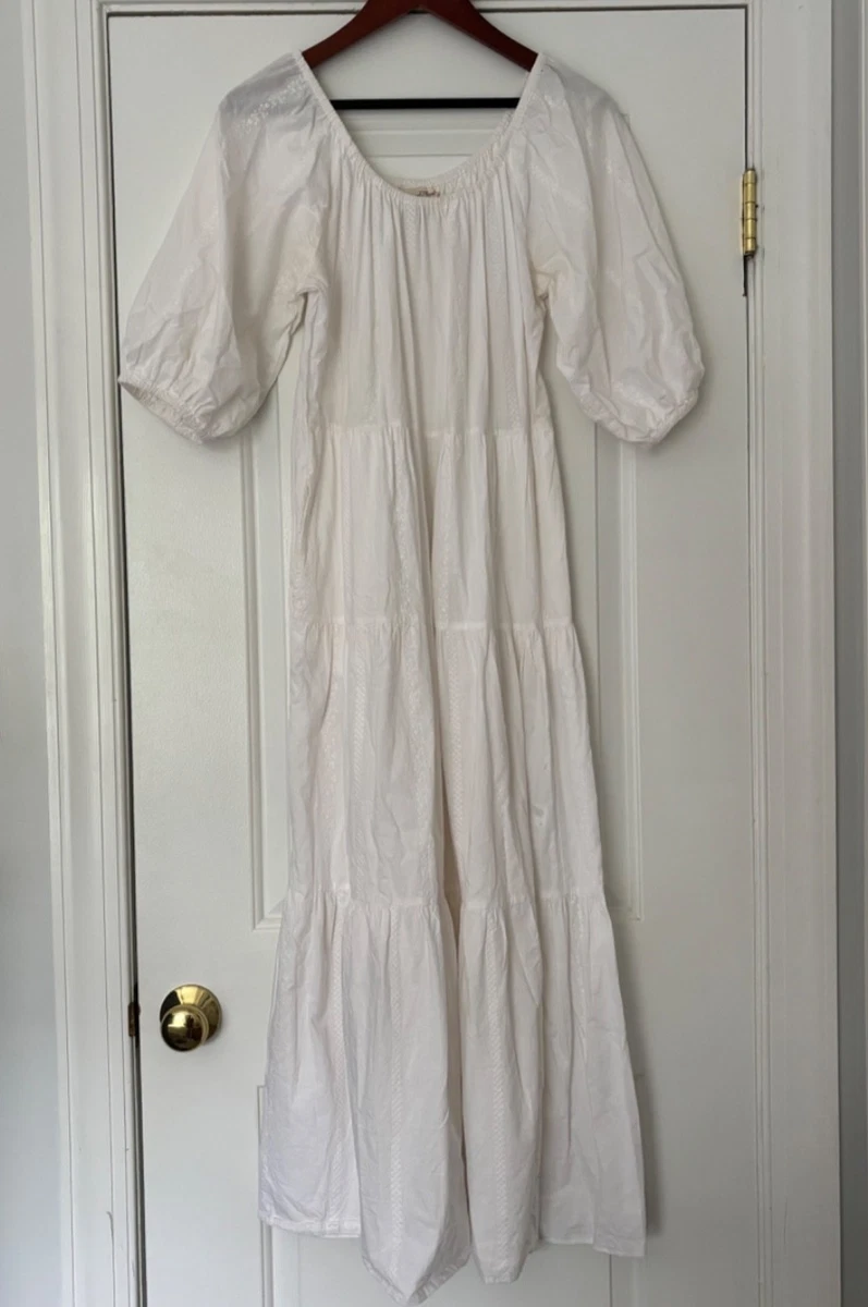 white peasant maxi dress White Long Peasant Maxi Dress