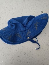 Sun Protection Zone Kids Blue Shark Print Bucket Hat 50 UPF Adjustable Strap