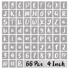 BAMIDELE 4 Inch Letter Stencils and Numbers, 66 Pcs Reusable Plastic Alphabet...