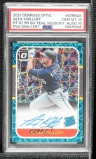 2021 Donruss Optic Teal Velocity Prizm 9/35 Alex Kirilloff PSA 10 Auto b4d