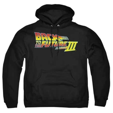 Back To The Future Iii Logo Mens Hoodie Black Officially Licensed