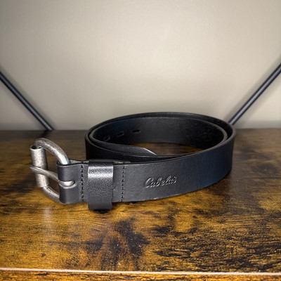 CABELAS Black BUFFALO LEATHER full grain belt 36  roughneck